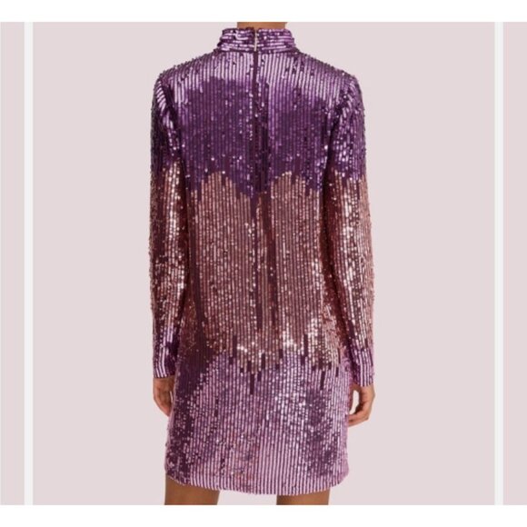 Kate Spade New York Ombre Sequin Long Sleeve Shift Mini Dress Sz 10 Party‎ Event - Picture 3 of 10
